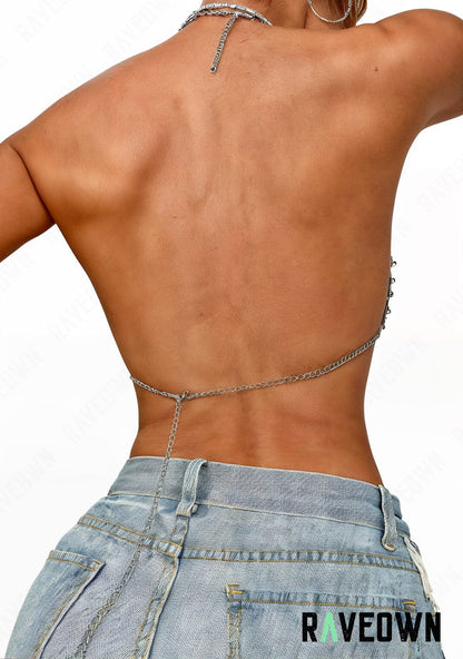 RAVEOWN | Crop Top Miroirs | MOON SILVER Argenté / Unique