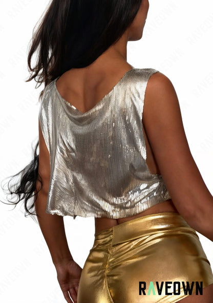 RAVEOWN | Crop Top o2 Scintillant | MOON SILVER