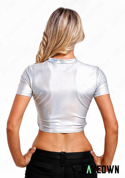RAVEOWN | Crop top o3 | MOON SILVER Holo
