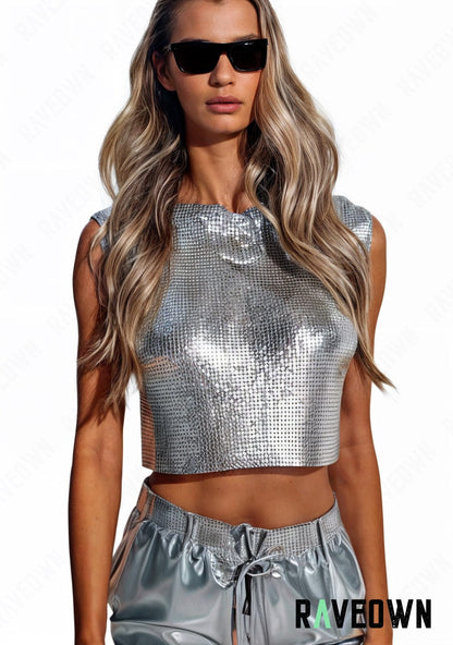 Crop Top o3 Scintillant | MOON SILVER