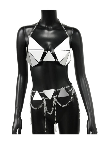 RAVEOWN | Ensemble Festival Miroir Étincelant Argenté / One Taille