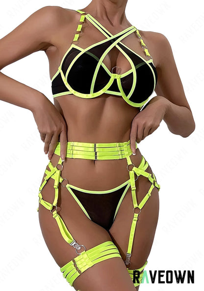 RAVEOWN | Ensemble Lingerie Vert Fluorescent | Fluorise