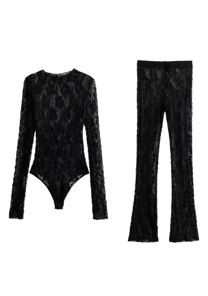 Ensemble Pantalon & Body Dentelle G002