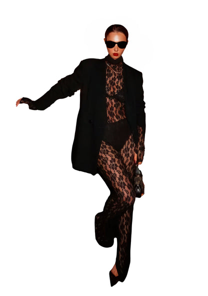 RAVEOWN | Ensemble Pantalon & Body Dentelle G002