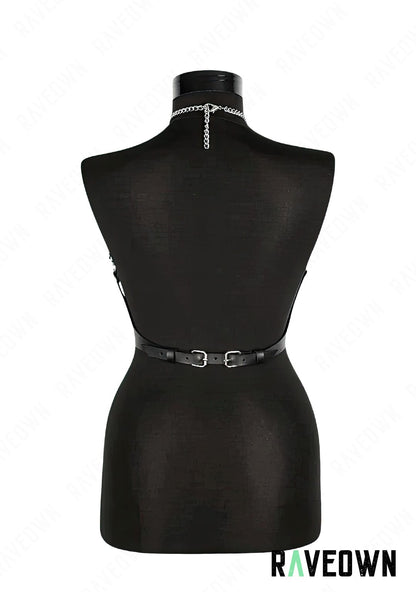 RAVEOWN | Harnais Chaîne Croisées | Sm-Rave Noir