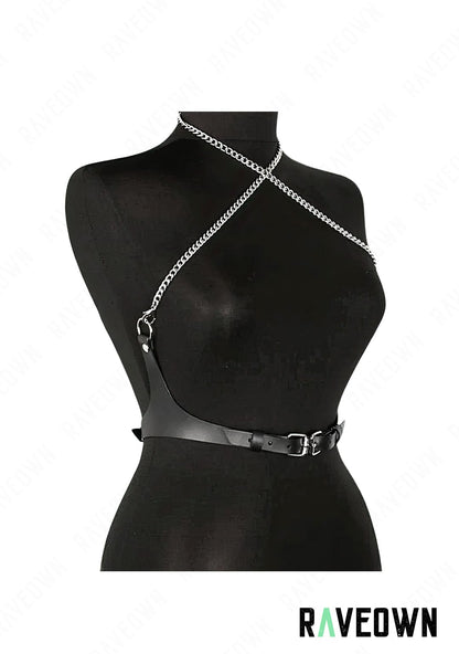 RAVEOWN | Harnais Chaîne Croisées | Sm-Rave Noir