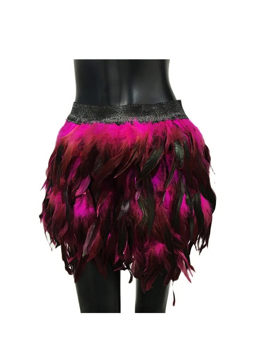 RAVEOWN | Jupe à Plumes | RavenGlow Rose Rouge / XS-S
