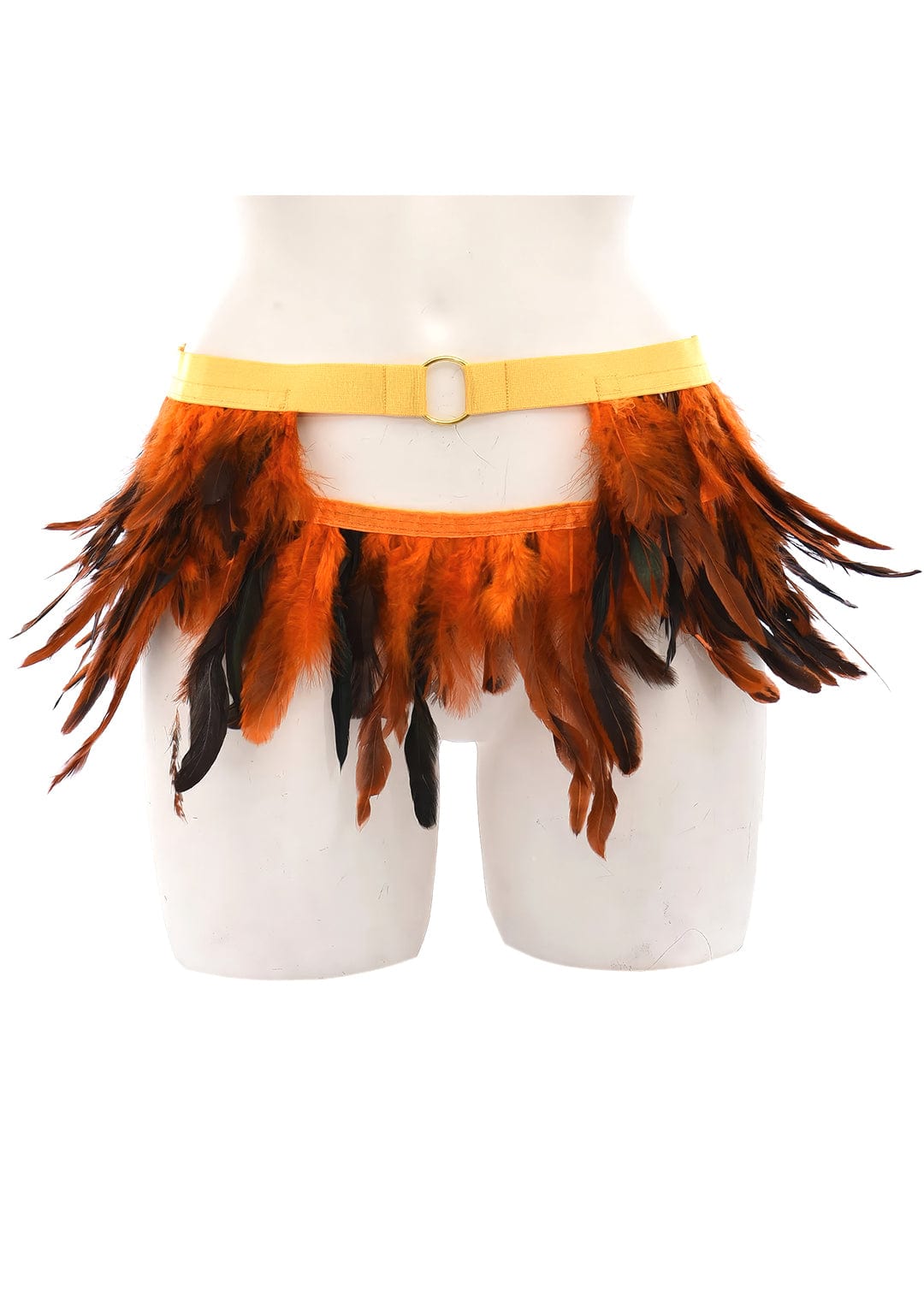 RAVEOWN | Mini-Jupe Plumage | RavenGlow Jaune Orange / Taille Unique