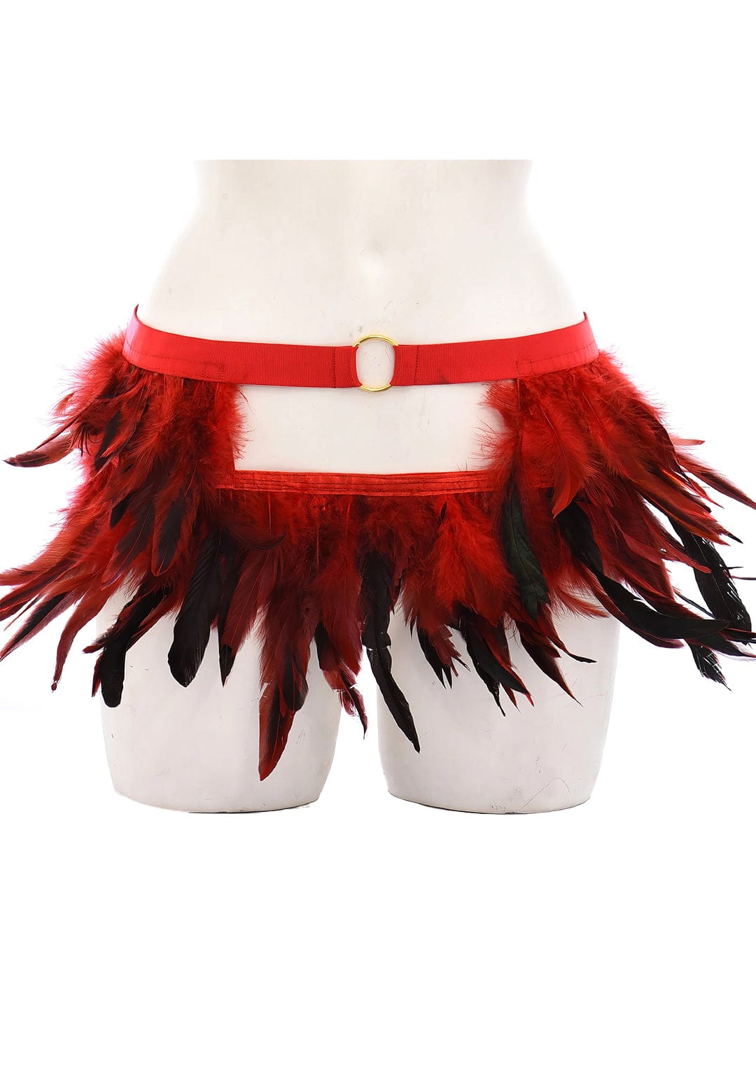 RAVEOWN | Mini-Jupe Plumage | RavenGlow Rouge / Taille Unique