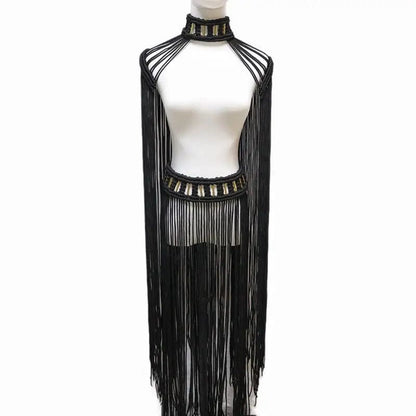 RAVEOWN | Par Dessus à Frange B001 | BOHOSPIRIT Noir