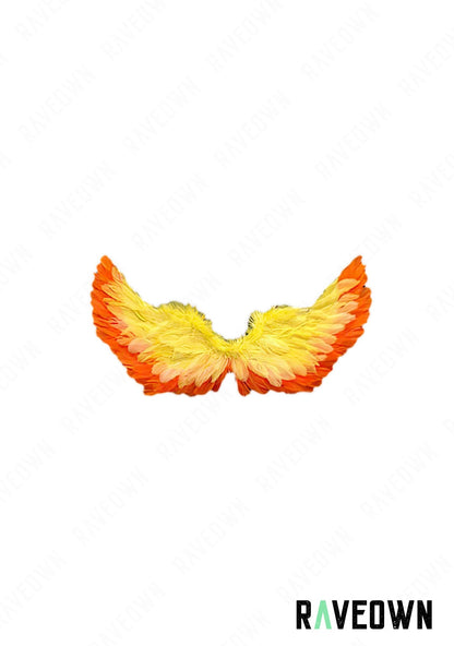 RAVEOWN | Petites ailes à Plume | RavenGlow Jaune et Orange / 65 x 35 cm
