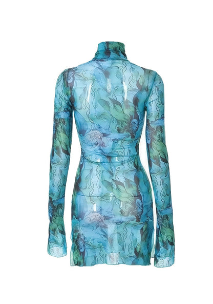 RAVEOWN | Robe Manche Longue et col haut | Abstract