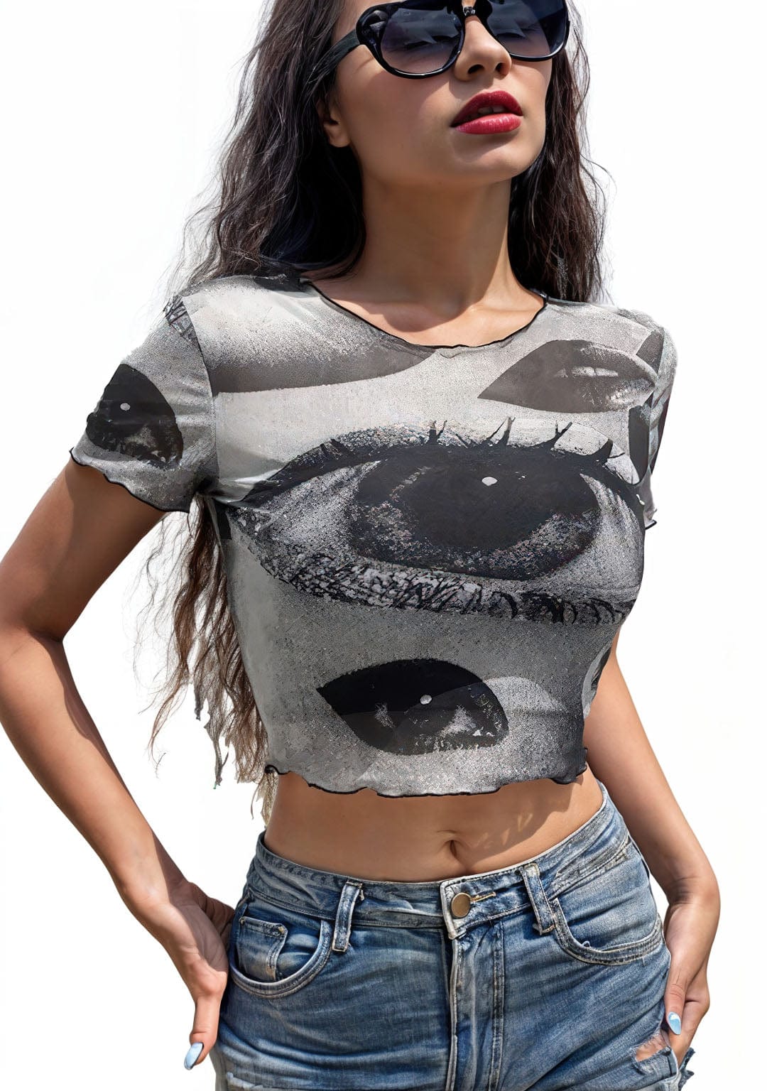 RAVEOWN | T-shirt Yeux Noir et Blanc | PsyArt