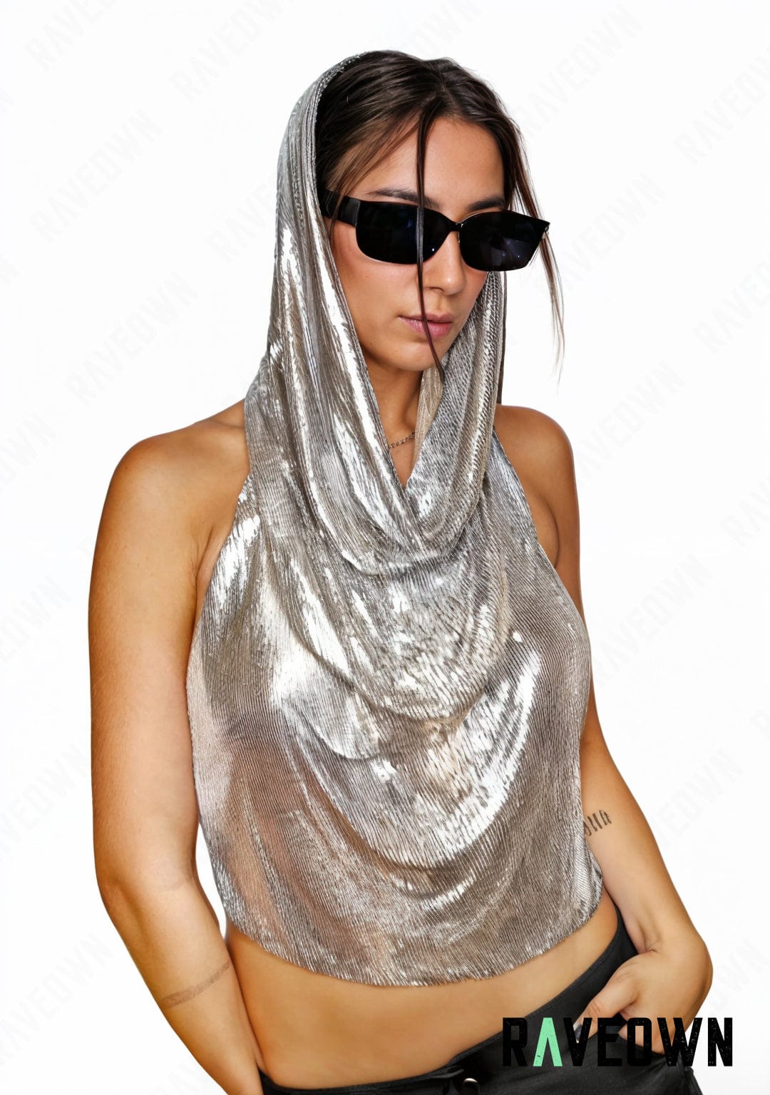 RAVEOWN | Top à Capuche | Moon Silver Argenté / Unique