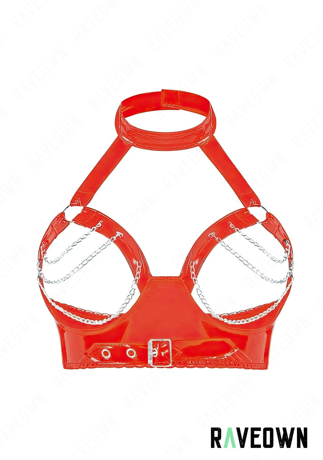 RAVEOWN | Top Brassière Chaînes | High.Rave Rouge / S
