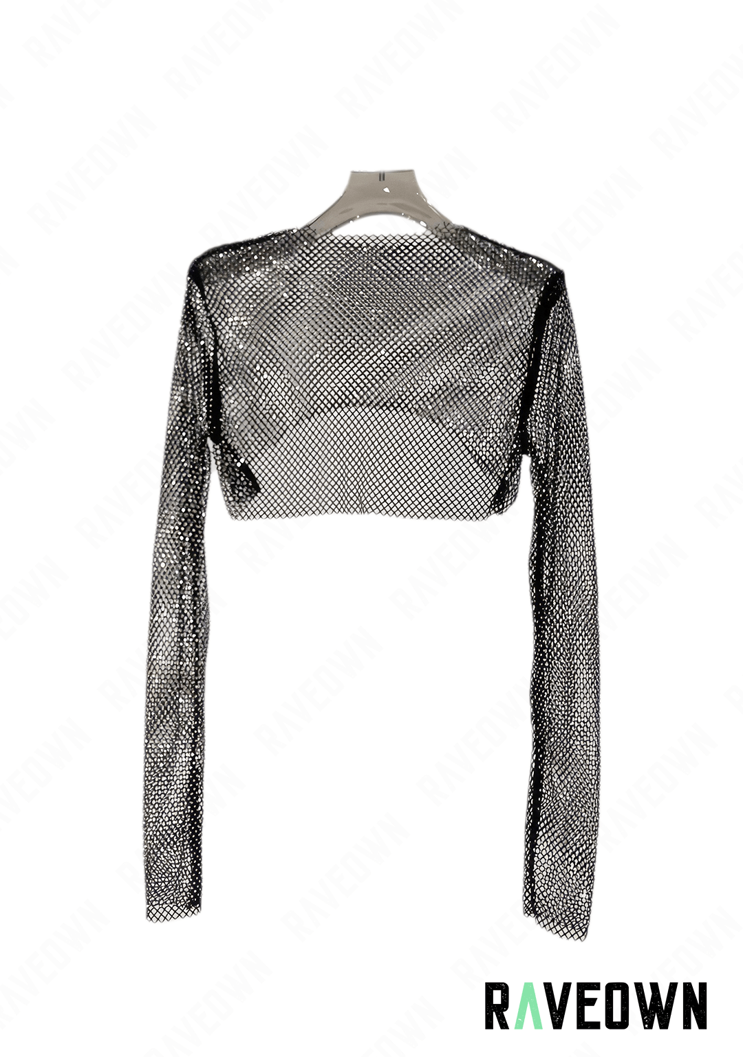 RAVEOWN | Top en Tulle Strassé | High.Rave Noir / Taille Unique