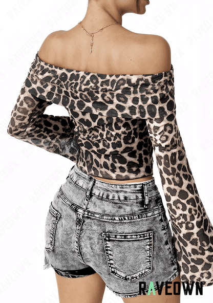 RAVEOWN | Top Léopard Épaules Dénudées | SAUVAGE