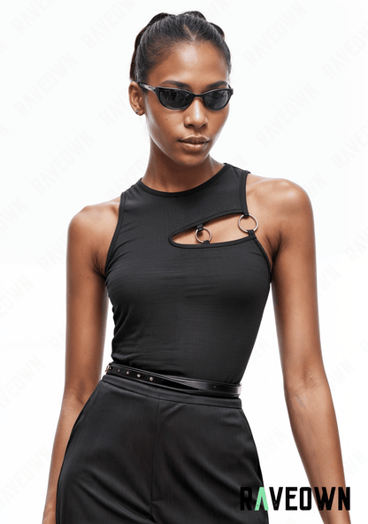 RAVEOWN | Top Noir Anneaux | High.Rave