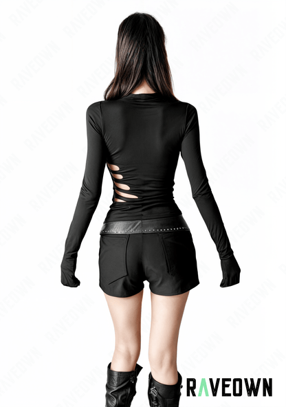 RAVEOWN | Top Noir Col Montant | High.Rave