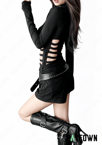 RAVEOWN | Top Noir Col Montant | High.Rave