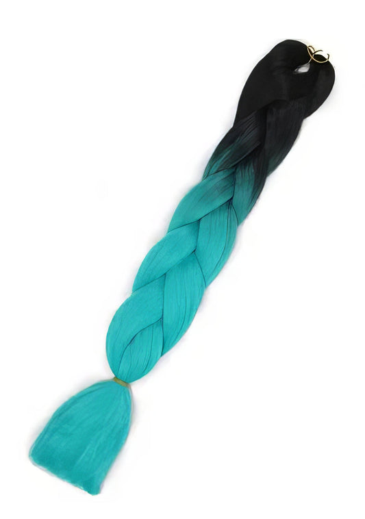 RAVEOWN | Tresse Extension | Duo Bleu Turquoise et Noir B14 Bleu Turquoise et Noir / 60cm