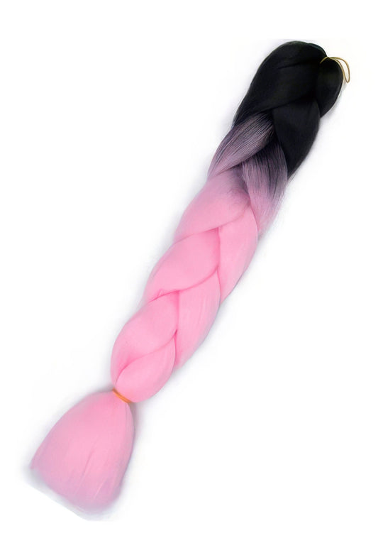 RAVEOWN | Tresse Extension | Duo Rose et Noir Rose et Noir / 60cm