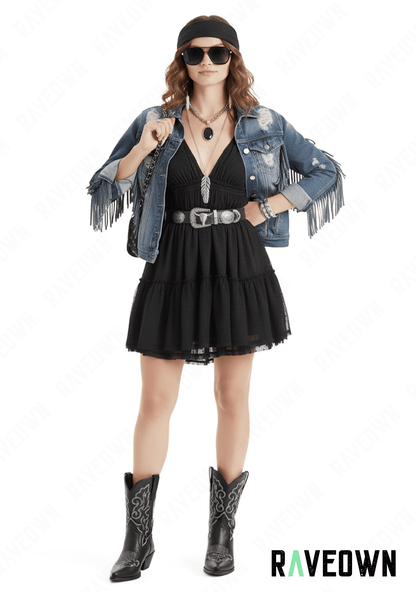 Robe à Volant Courte | BOHO Wild West