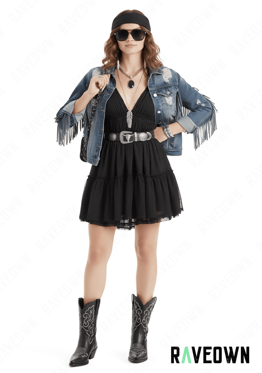 Robe à Volant Courte | BOHO Wild West